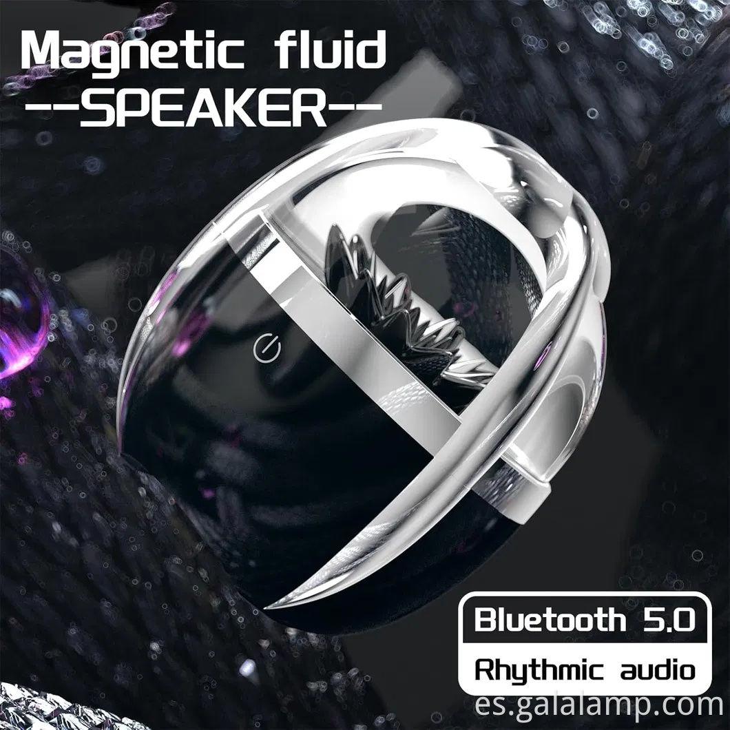 Altavoz dinámico de fluido magnético: iluminado por lámpara de fluido magnético